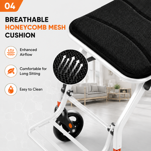 Fauteuil roulant pliable Traveler's Choice avec roues arrière solides de 8 pouces et coussin de siège en maille respirante, cadre en acier carbone avec poignée de traction - Product Image 4