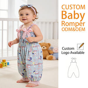 Ensemble de vêtements pour bébé fille de 3 à <span class=keywords><strong>24</strong></span> <span class=keywords><strong>mois</strong></span>, printemps-été, 2 pièces, respirant, sans manches, bretelles et bandeau à nœud, imprimé animal - Product Image 1