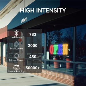 LemonNova <b>LED</b> Open Sign 40x14 Inch Remote Control Brightness Speed Adjustment 14 Modes Static Text Display for Business - Product Image 3