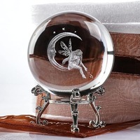 Honneur de cristal en gros créatif signe du zodiaque étoile gravé cristal Led veilleuse boule