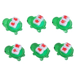 Set de Joyería DIY con Figuras de Tortuga y Mahjong de Resina, Colgante Artesanal con Forma de Animal, Decoración Artística para el Hogar - Product Image 4