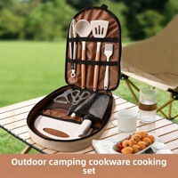 Outdoor messenset 10-delig draagbaar keukenmessen 3Cr13MoV roestvrij staal snijplank picknick fruitmessen opbergset