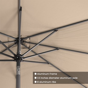 Calidad fuerte Material de <span class=keywords><strong>la</strong></span> aluminio recto Polo <span class=keywords><strong>playa</strong></span> paraguas inclinación puerta <span class=keywords><strong>mercado</strong></span> paraguas de Sol de protección UV - Product Image 4