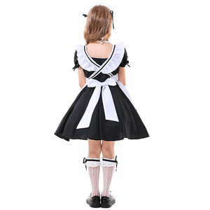 Gioco di Ruolo <span class=keywords><strong>Vestito</strong></span> <span class=keywords><strong>da</strong></span> <span class=keywords><strong>Cameriera</strong></span> Bianco e Nero, Costume per Attività Genitore-Figlio - Product Image 4