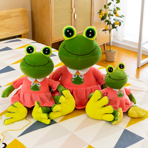 Peluche grenouille <span class=keywords><strong>Megan</strong></span> de haute qualité, jouet réconfortant en coton PP super doux, unisexe, pour l'heure du coucher des garçons, idéal pour un anniversaire - Product Image 3