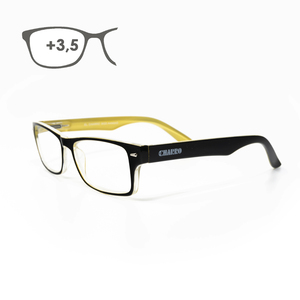 Lunettes de lecture Kansas, noir/jaune. Amplification +3,5 - Product Image 1