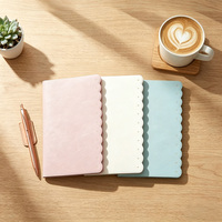 Carnet A6 à bords festonnés mignon en cuir PU pastel, journal personnalisé avec logo, pour les amateurs de papeterie esthétique
