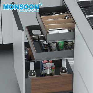 Vente chaude en alliage d'aluminium tirer tiroir panier cuisine stockage garde-manger organisateur support plaque froide pulvérisation poudre matériel de cuisine - Product Image 5