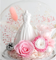 Rose éternelle en forme de robe de mariée, cadeau créatif pour la Saint-Valentin, la confession, l'anniversaire de petite amie, ou comme ornement décoratif pour la maison
