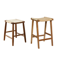 Tabouret de cuisine en bois en corde rembourrée populaire, chaise de Bar, tabouret de comptoir