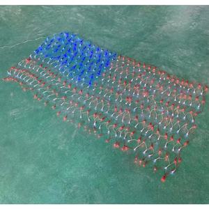 420 <strong>LED</strong> 6.5 FT Outdoor US American Flags <strong>Net</strong> Lights <strong>LED</strong> <strong>String</strong> Light USA Flag Mesh Decoration Lighting - Product Image 3