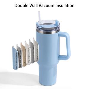 Mejor Vaso Térmico de Acero Inoxidable de Doble Pared con Aislamiento al Vacío de 40oz, con Asa y Pajita, Venta al por Mayor a Granel - Product Image 2