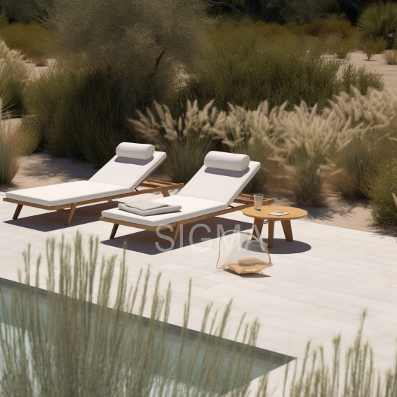 Modern outdoor furniture teak wood chaise lounge chair garden patio courtyard sunbath chaise bed