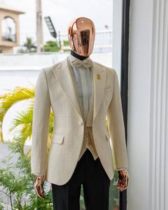Sur mesure formel <span class=keywords><strong>blanc</strong></span> hommes costumes coupe régulière 2 pièces smokings velours châle revers ceinture Blazer <span class=keywords><strong>pantalon</strong></span> <span class=keywords><strong>pour</strong></span> les mariés de <span class=keywords><strong>mariage</strong></span> - Product Image 2