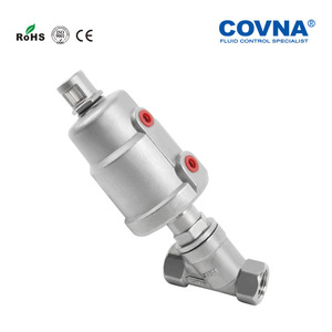 Vanne à siège angulaire pneumatique tout en acier inoxydable COVNA, connexion filetée, simple/double action - pour le contrôle de l'huile, de l'eau et du gaz - Product Image 2