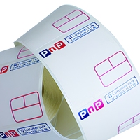 Les étiquettes auto-adhésives thermiques directes blanches de 58x40mm imperméabilisent l'impression industrielle pour le carton emballé de promotion d'emballage d'expédition