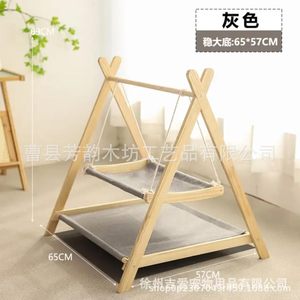 Cat <b>Hammock</b> Triangle Bunk Bed Wooden Pet <b>Swing</b> Removable Washable Hanging Cat Bed Small Breed - Product Image 3