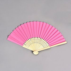 Antique Folk Art Hand Fan Eco-Friendly Bamboo with Dragonfly and Angel <b>Pattern</b> for Business or Promotional Gift - Product Image 1