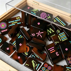 Nouvel ensemble de mahjong américain de luxe en acrylique série Turtle Joy 2026, 160 tuiles pour 4 joueurs, pliable, marque CH, pour adultes - Product Image 2