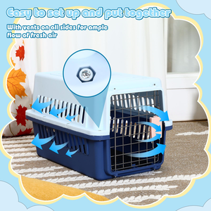 Portable Hard Sided Carrier Carry Breathable <b>Crate</b> Puppy Cage Tote Transport Box Travel Kennel Pet Carriers for Cats Dogs - Product Image 4