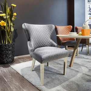 <span class=keywords><strong>Chaise</strong></span> de salle à manger confortable en <span class=keywords><strong>velours</strong></span> <span class=keywords><strong>gris</strong></span> avec pieds en métal, dossier, design moderne de luxe, portable, personnalisable pour la vente en gros - Product Image 3