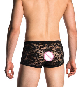 Nam Đen ren đồ lót sexy khiêu dâm đồ lót của nam giới tóm tắt người đàn ông quần lót trang phục Homme của nam giới tóm tắt khiêu dâm thong tháp chuỗi - Product Image 5