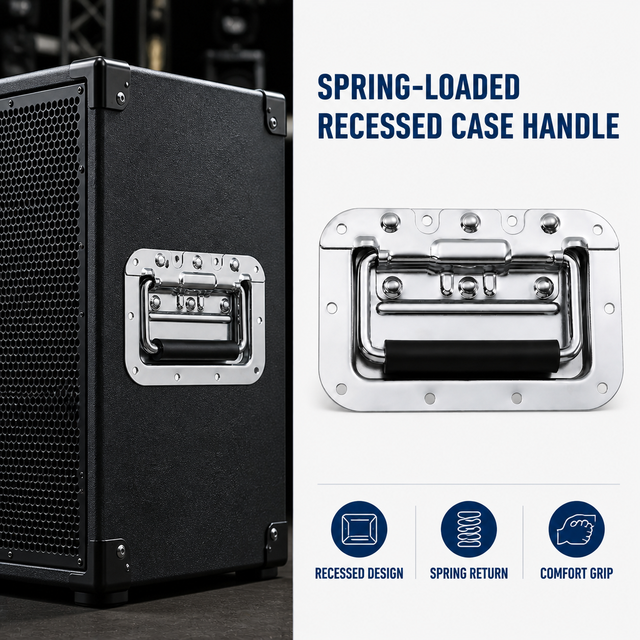 Recessed Spring Loaded Flight Case Handle Zinc Plated Case Handle for Speaker Case Equipment Case OEM ODM Custom