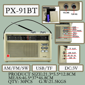 PX-91BT thời trang cũ thiết kế cổ điển Retro cũ radio di động được xây dựng trong loa radio di động với tiếp nhận tốt nhất - Product Image 5