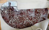 Dalles de marbre naturel violet, rouge vin, violet Marmi, Rosso Levanto, polies de luxe, sur mesure, pour plans de toilette, côtés d'évier, salles de bain et villas