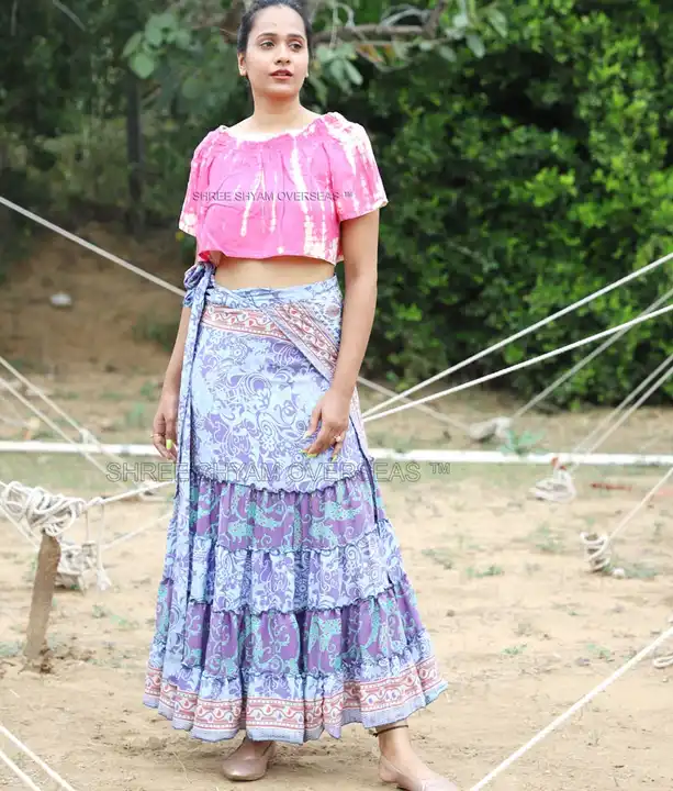 JK Indian Magic Bohemian Gypsy Silk Reversible Wrap-Around Long Skirt 140  at Amazon Women's Clothing store