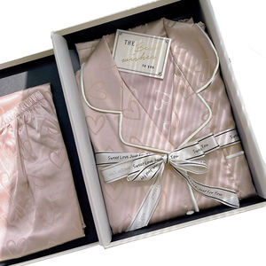 Piyama Kerah Model Musim Semi dan Musim Panas Ms. Sweet love Print Celana Pendek Lengan Pendek Dua Potong Pakaian Rumah yang Nyaman - Product Image 1