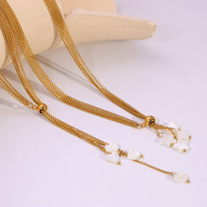 Collane Stratificate Unisex Trendy Minimaliste in Acciaio Inossidabile Placcato Oro 18K con <span class=keywords><strong>Ciondolo</strong></span> <span class=keywords><strong>Margherita</strong></span> Delicato con Diamanti Creati in Laboratorio - Product Image 3