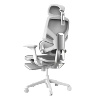 Base moderne en aluminium ultra-confortable Appui-tête de direction ergonomique à hauteur réglable Soutien lombaire Repose-pieds intégré
