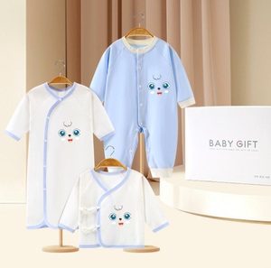 Set de Múltiples Piezas de Algodón Peinado con Bordado de Ojo Grande de Oso, Caja de Regalo para Bebé Recién Nacido, Regalo Unisex para Baby Shower, Diseño Personalizado para Bebé - Product Image 4