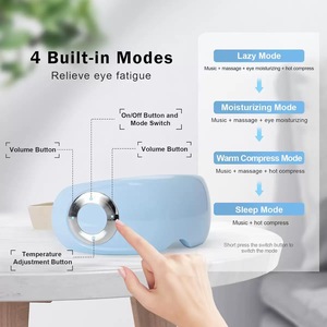 <span class=keywords><strong>Masseur</strong></span> oculaire multifonctionnel avec chaleur, musique, compression, têtes de massage en silicone souple, masque de sommeil réglable, appareil de massage - Product Image 4
