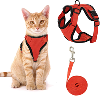 Harnais et laisse réglables Kingtale pour animaux de compagnie, chien, chat, avec sangles réfléchissantes, harnais de base et laisse pour petits animaux, accessoires pour chats