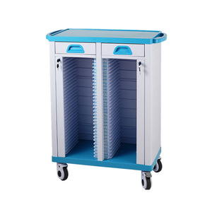Chariot médical Boshengjia pour dossiers A4 en plastique renforcé et épaissi, avec portes verrouillables et roues - Product Image 1