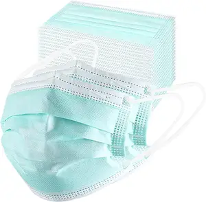 Green Color Medical Supply Biodegradable masks 3 Layer Protection Surgical Masks Face Disposable