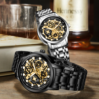 Montre mécanique automatique pour homme, style business, dorée, de bonne qualité et à prix abordable