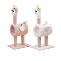 Griffoir et Nid Intégrés pour Chat, Design Flamant Rose Multifonctionnel, en Sisal, avec Fonction Anti-Déchirure