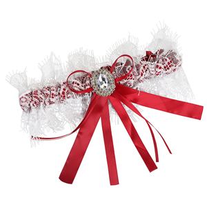 <span class=keywords><strong>Jarretière</strong></span> de mariée en dentelle, accessoires de mariage, ceinture à nœud en ruban faite à la main, anneau de jambe pour robe de mariée, fournitures de mariage, ODM Chine - Product Image 2