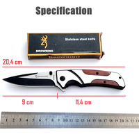 Couteau pliant portable F77 en promotion, super tranchant, pour la survie en extérieur, couteau de poche en bois pour le camping, personnalisable OEM