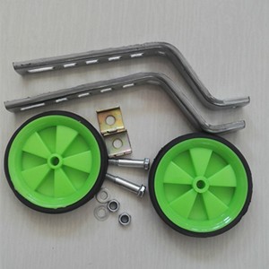 Adjustable Auxiliary Wheels For Children Stroller Training Wheel With Metal <b>Bracket</b> And Yellow Rubber Tires Size 120mm - Product Image 2