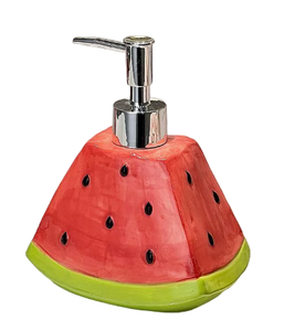 Dispenser di Sapone per <span class=keywords><strong>Bagno</strong></span> a Forma di Anguria - Contenitore in Ceramica per Lozione Liquida per Doccia - Product Image 1