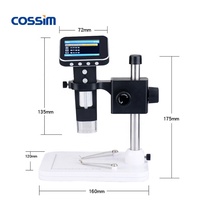Microscope numérique portable miniature avec écran LCD HD de 2,4 pouces et source de lumière LED externe