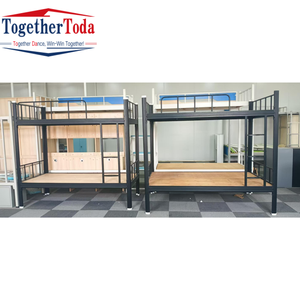 Litera de cubierta doble barata de metal resistente al por mayor para adultos, litera de acero escolar, camas de dormitorio - Product Image 1