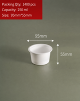 Gobelet transparent en plastique PP pour condiments, scellable à la chaleur, jetable, pour sauces et accompagnements, idéal pour les services de livraison de repas.