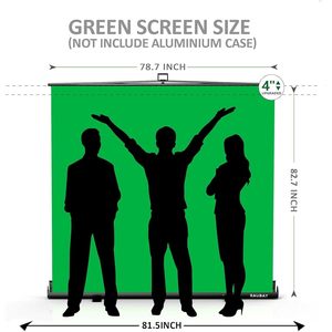 Raubay Green Screen Backdrop 78.7 x 82.7in Collapsible Retractable Chroma <b>Key</b> <b>Panel</b> For Video Shoot Photo Studio - Product Image 1