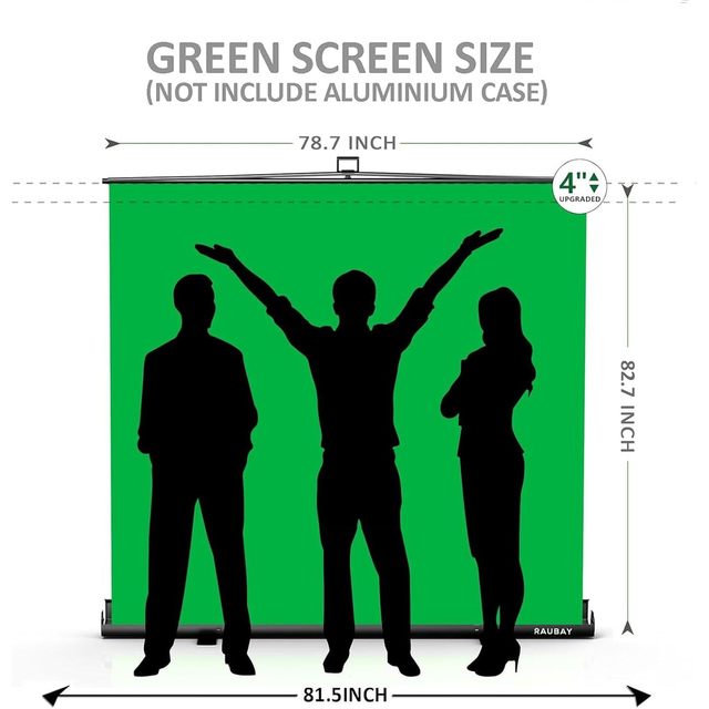 Raubay Green Screen Backdrop 78.7 x 82.7in Collapsible Retractable Chroma Key Panel For Video Shoot Photo Studio