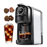 Machine à café à capsules 20 bars compatible avec les dosettes, réservoir d'eau amovible de 700 ml, distributeur d'eau chaude avec température réglable